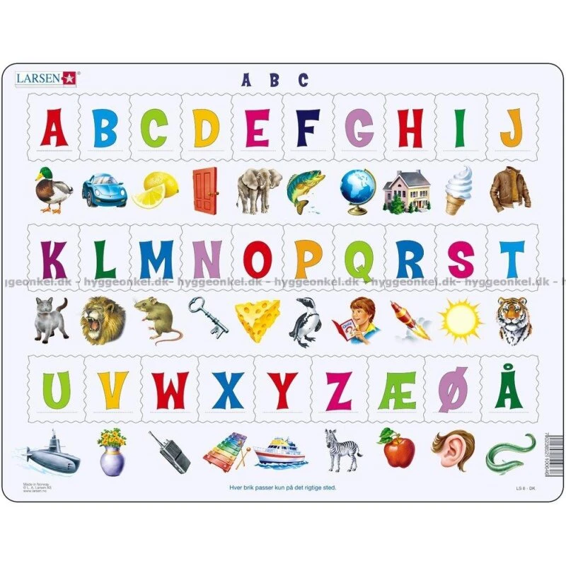 Larsen ABC rammepuslespil, 29 brikker (4-6 år)