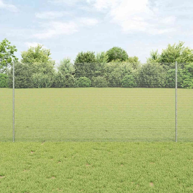 vidaXL Hegn med Post Sølv 1,2 x 25 m