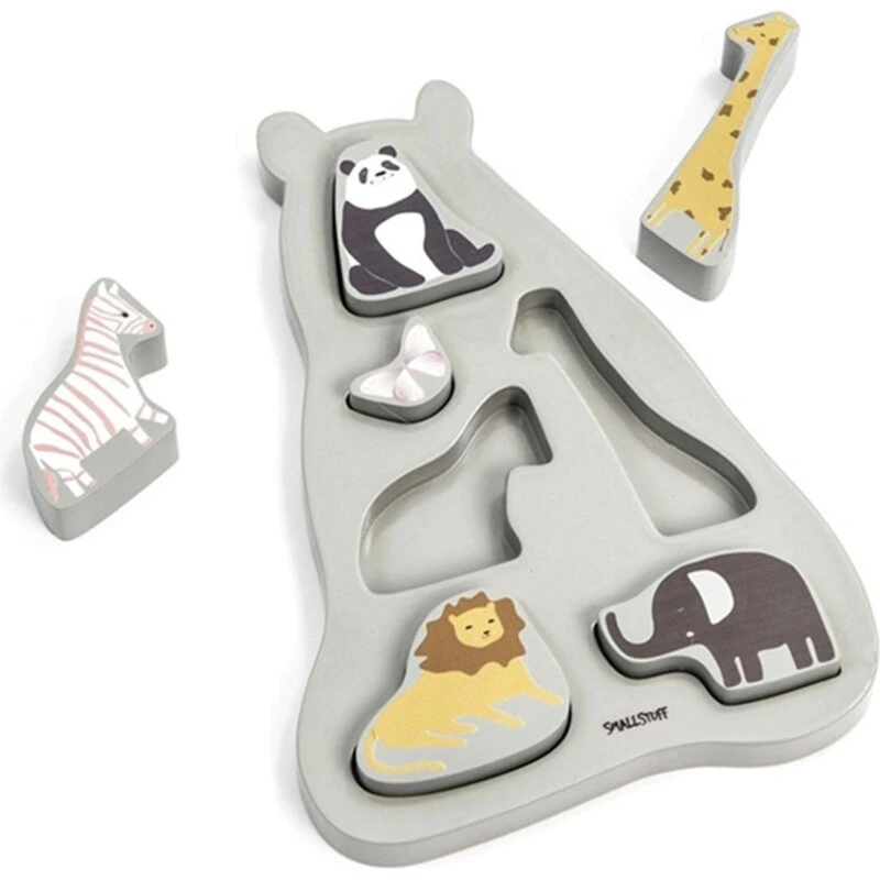 Smallstuff Træpuslespil Zoo – 6 brikker til små opdagelsesrejsende
