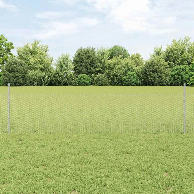 vidaXL Hegn med Post Sølv 0,5 x 25 m