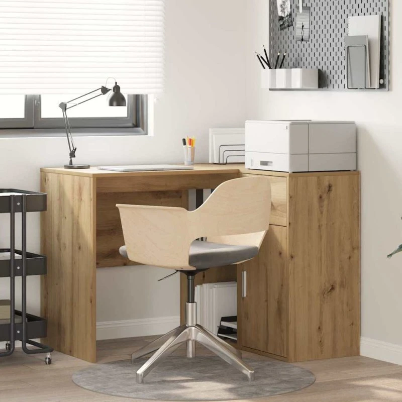 vidaXL Hjørneskrivebord Artisan Egetræ 102 x 88 x 75 cm