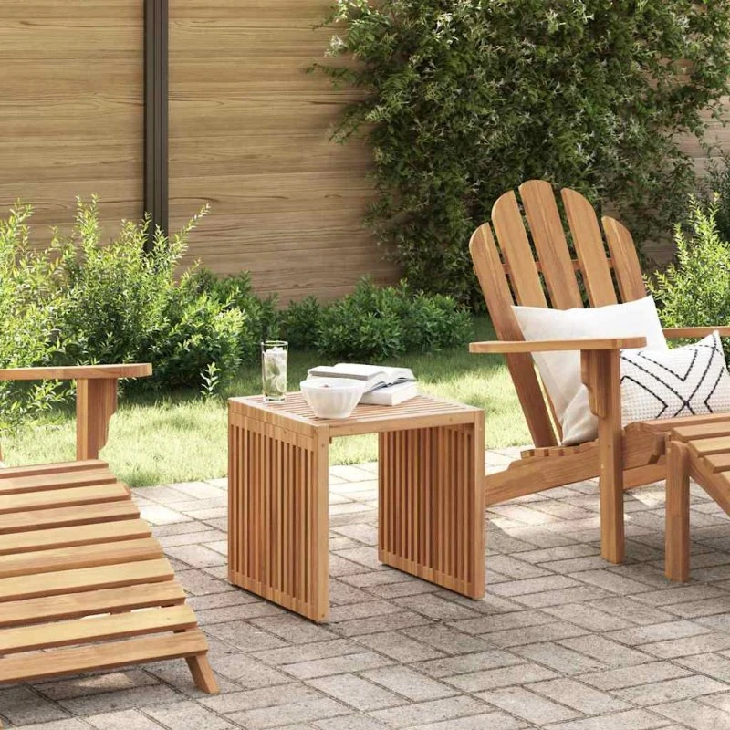 vidaXL Have Side Bord Brun 45 x 42,5 x 45 cm Massiv Teaktræ