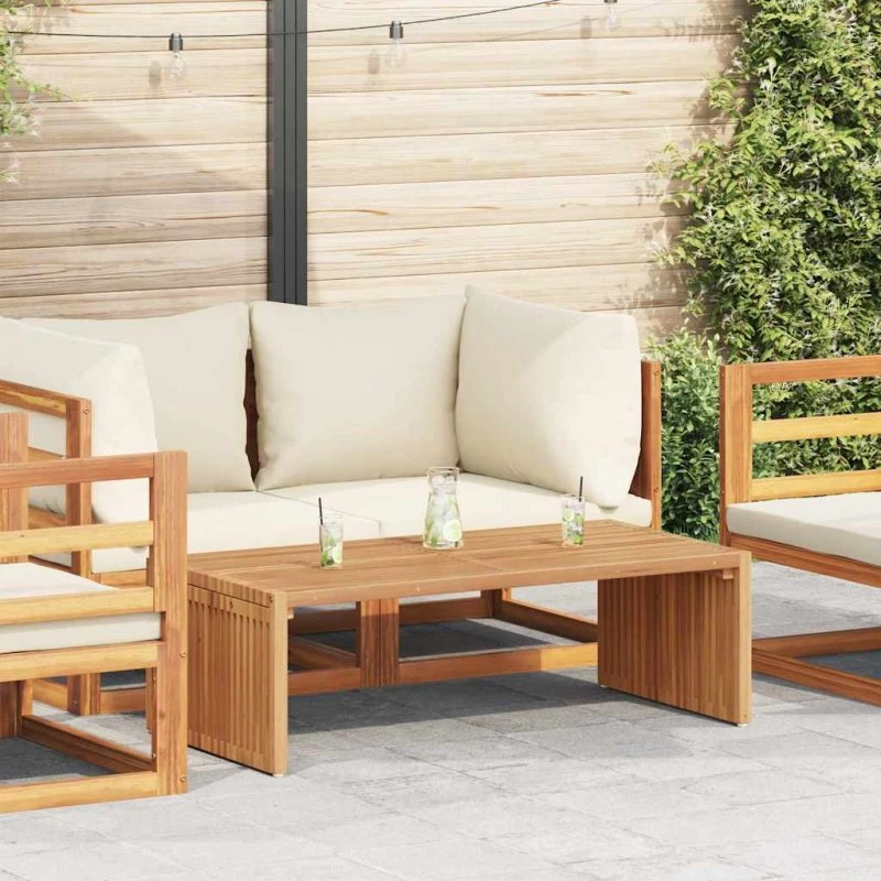 vidaXL Have Side Bord Brun 110 x 55 x 35,5 cm Massiv Teaktræ