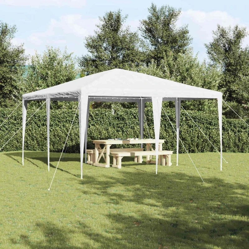 vidaXL Hvid Party Tent 400 x 400 x 266 cm Polyethylen & Stål