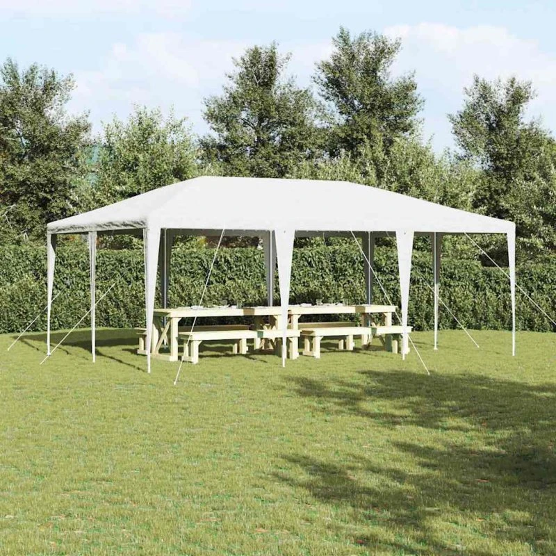 vidaXL Hvid Party Tent 600 x 400 x 266 cm Polyethylen & Stål