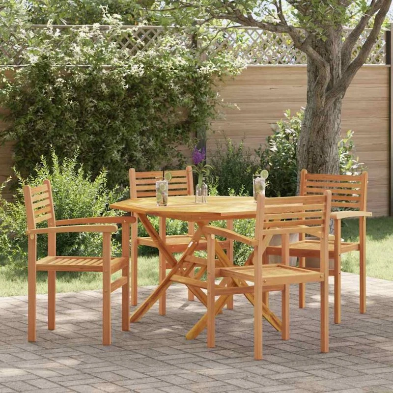 vidaXL Stol 4 stk Brun 56 x 55 x 90,5 cm Massiv Teaktræ