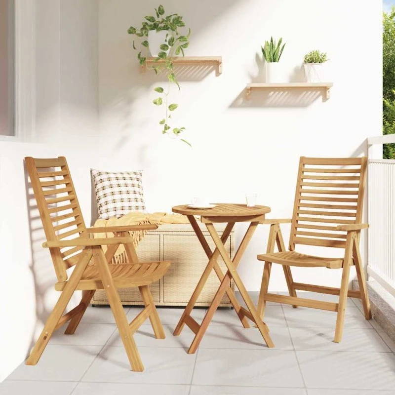 vidaXL Havestol 2 stk Brun 64,5 x 52 x 108 cm Massiv Teaktræ