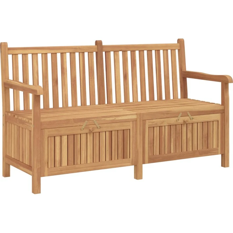 vidaXL Havebænk med opbevaring, 150 x 60 x 90 cm, massiv teaktræ, brun