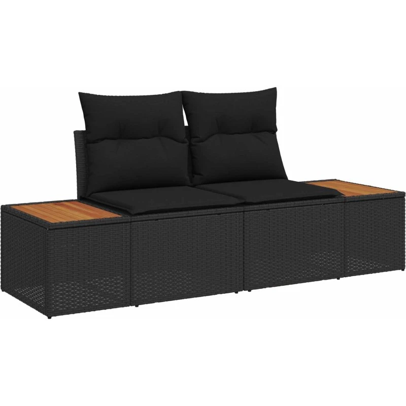 vidaXL Havemøbelsofa Sort 184x62x85cm Poly Rattan