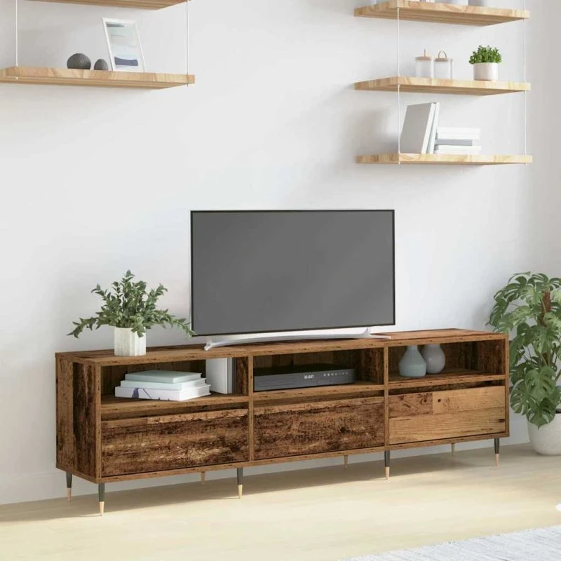 vidaXL TV-skab Gammelt træ 150 x 30 x 45 cm