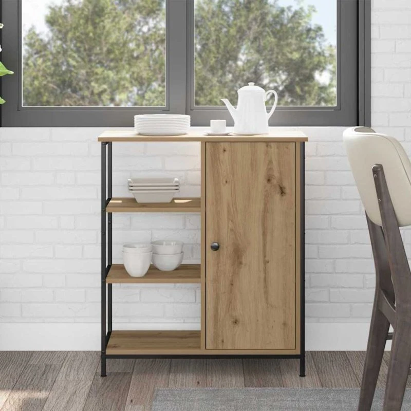 vidaXL Sideboard Artisan Egetræ 70 x 30 x 80 cm
