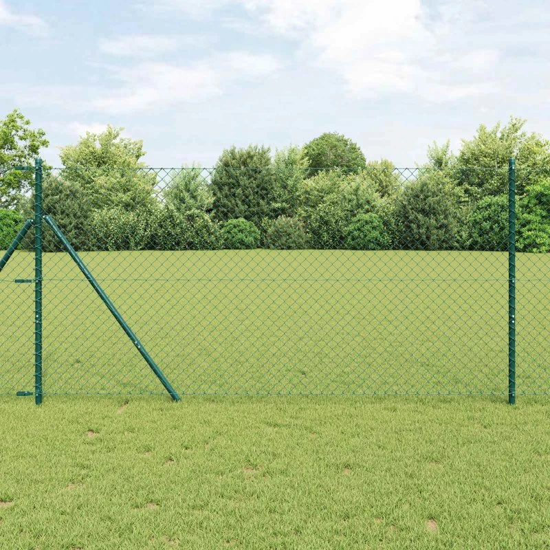 vidaXL Kædelink Indhegning Grøn 25 x 1,2 m Stål