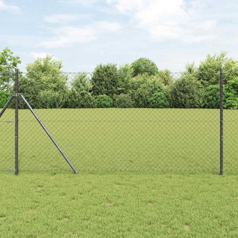 vidaXL Kædelink Indhegning Grå 25 x 1.4 m Stål