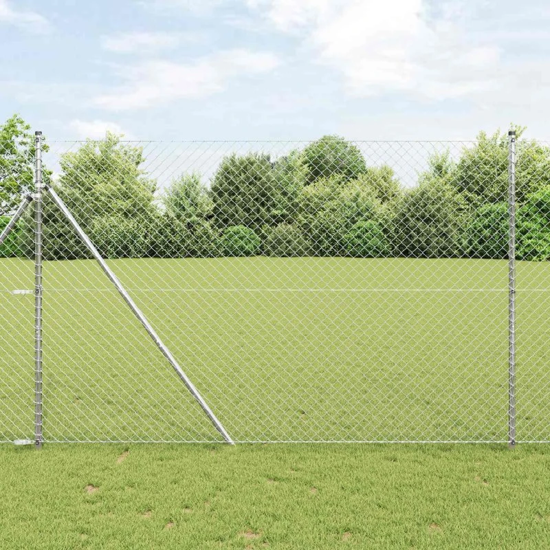 vidaXL Kædelink Indhegning Sølv 10 x 1,6 m