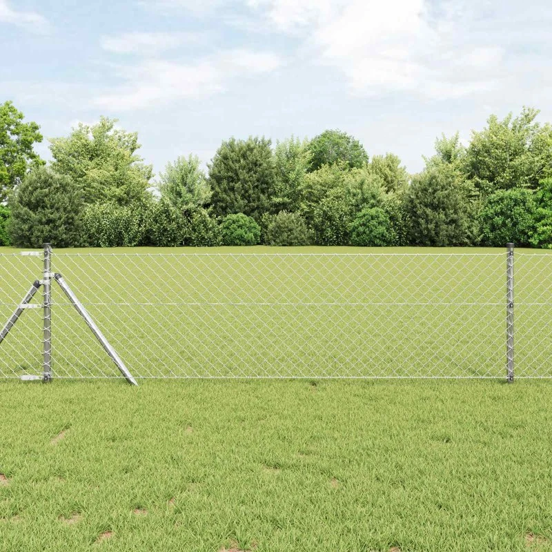 vidaXL Kædelink Indhegning Sølv 25 x 0.4 m