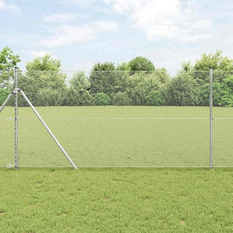 vidaXL Hexagon Hegn Sølv 1,2 x 10 m Galvaniseret Stål