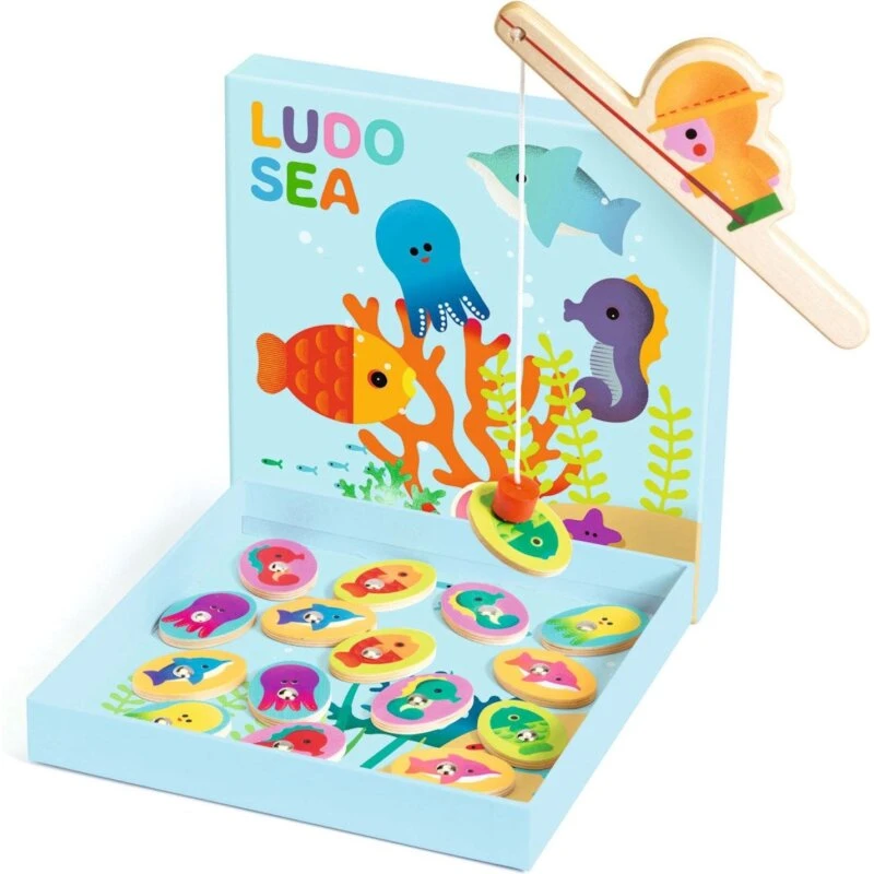 Djeco Trælærespil Ludo Havet – 4 spil (fra 2 år)