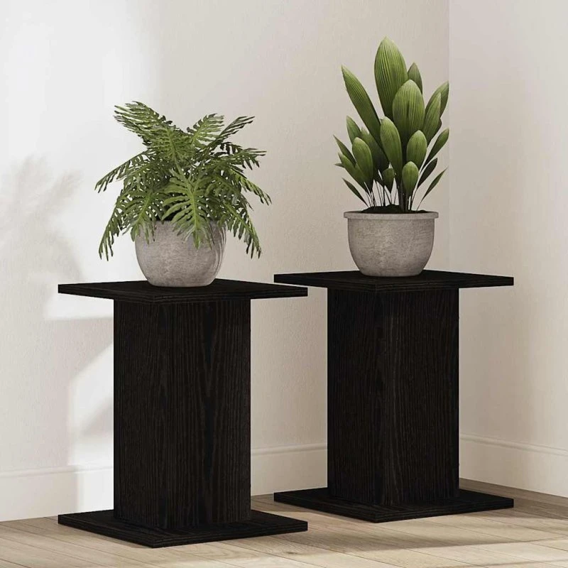vidaXL Planteholder 2 stk, Sort, 30 x 30 x 40 cm, Konstrueret træ