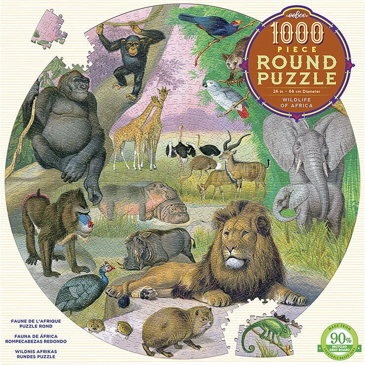 eeBoo Rundt puslespil 1000 brikker – Afrika