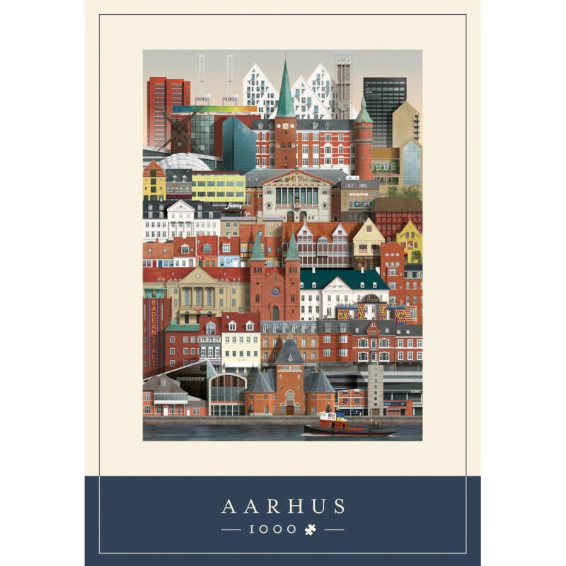 Martin Schwartz Aarhus puslespil 1000 brikker 50x70 cm