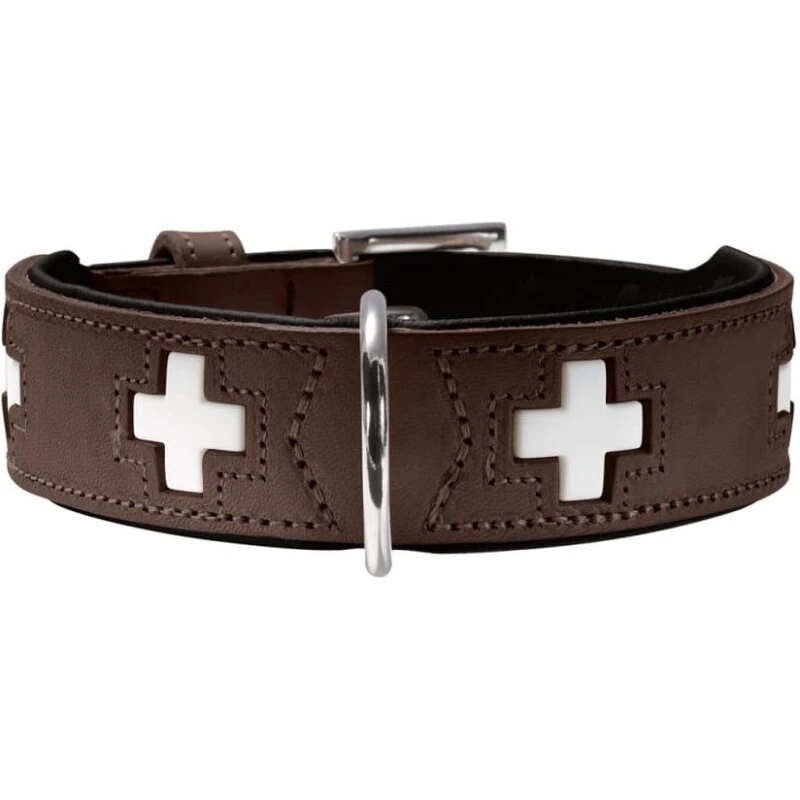 Hunter Swiss hundehalsbånd M 55 cm – Brun/Sort