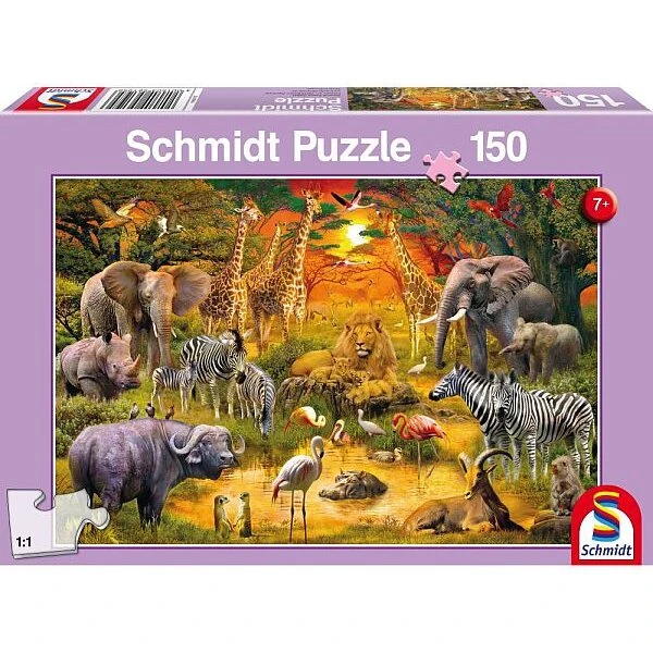 Schmidt Puzzles - Dyrene i Afrika, 150 brikker