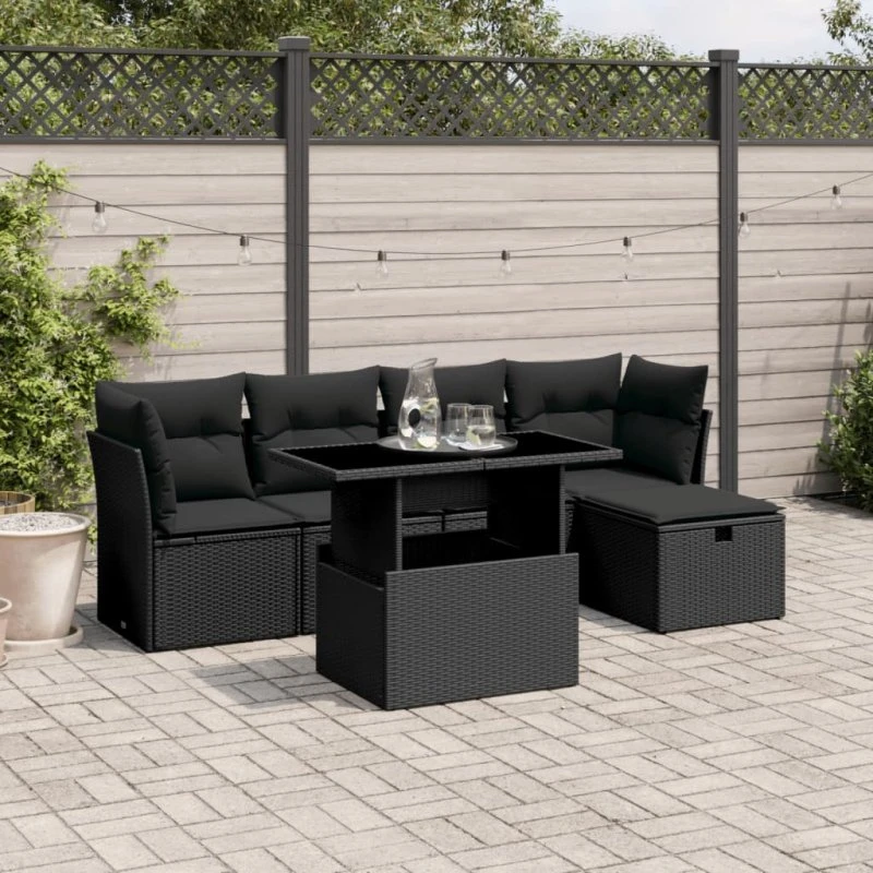 Sofasæt Til Haven 6 Dele Med Hynder Polyrattan - Beige og Grå
