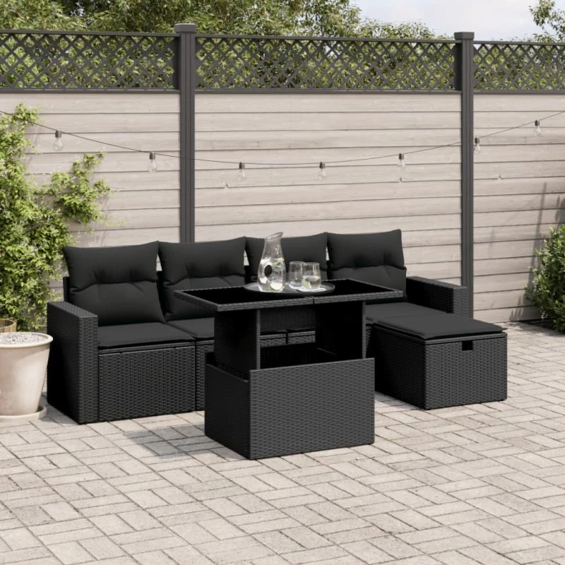 Sofasæt Til Haven 6 Dele Med Hynder Polyrattan - Beige og Grå