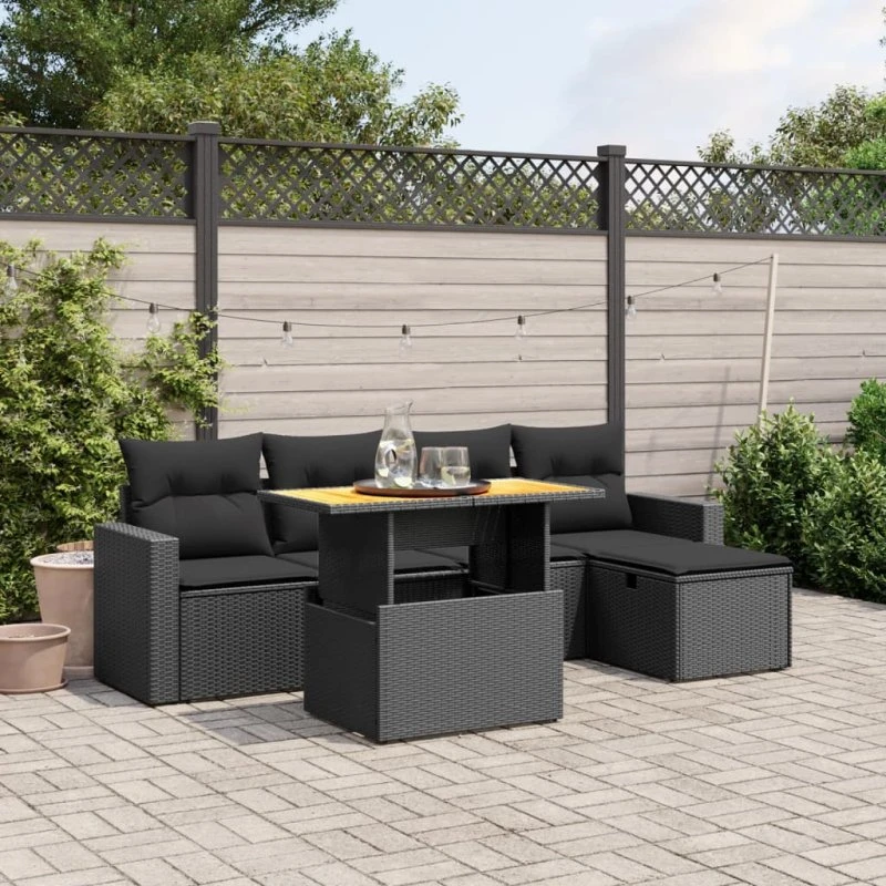 Sofasæt Til Haven 6 Dele Med Hynder Polyrattan - Beige og Grå