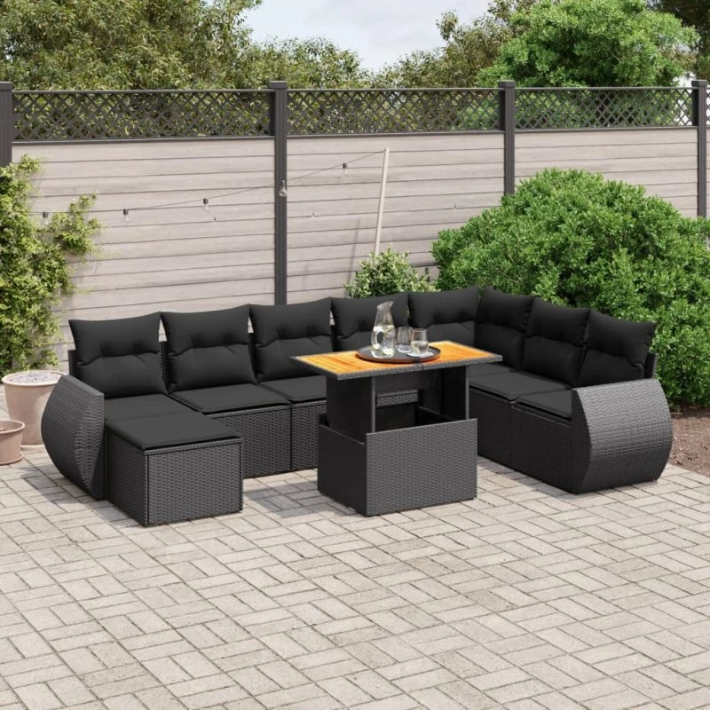 Sofasæt Til Haven 9 Dele Med Hynder Polyrattan - Beige og Grå