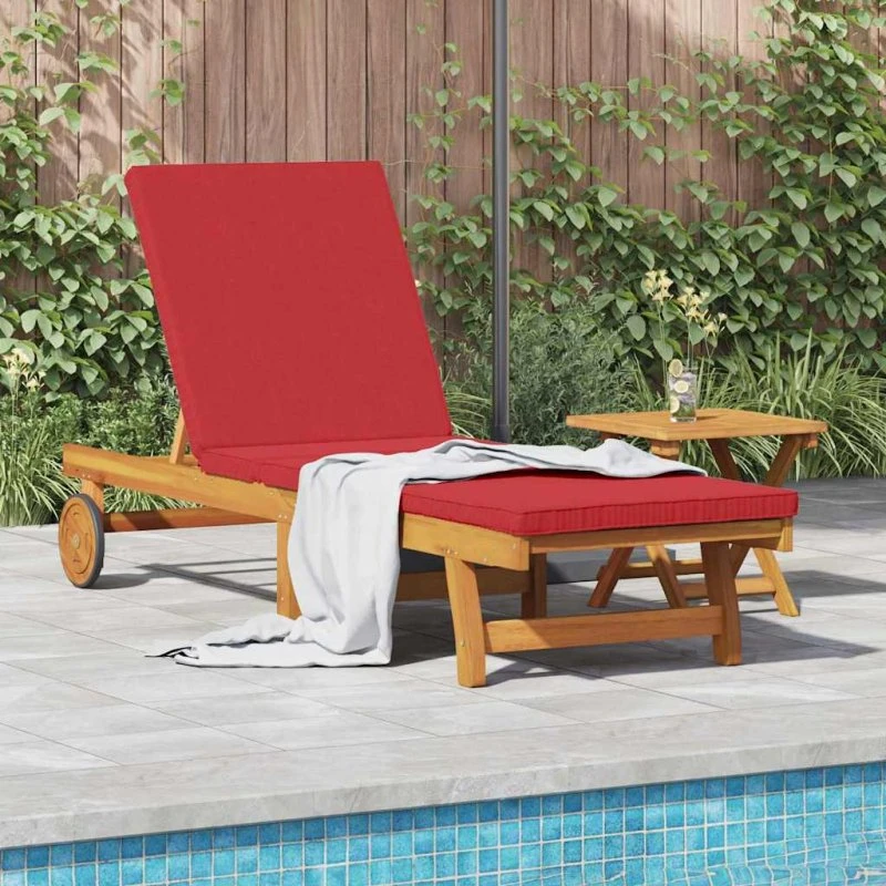 vidaXL Solstol Med Pude Brun 199 x 63 x 85 cm, Massivt Akacietræ