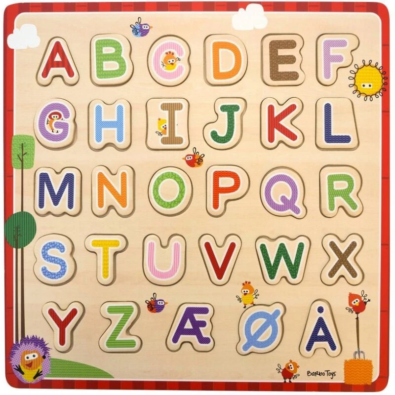 Wacky Wonders Alfabet puslespil i træ A-Å, 29 brikker