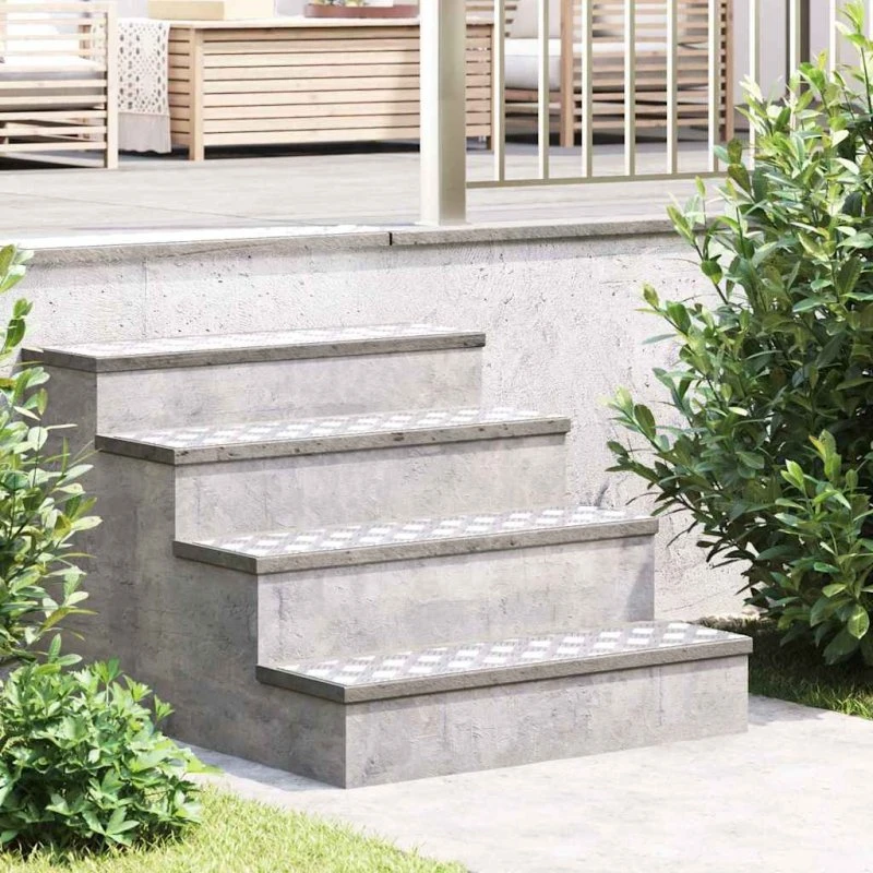 vidaXL Trappe Tread Rektangulær 4 stk Sølv 80 x 20 cm Aluminium