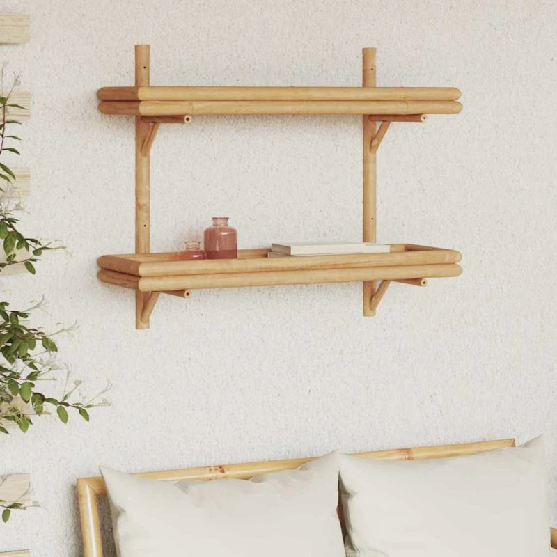vidaXL Væghylde Bambus 75x26x60 cm Brun