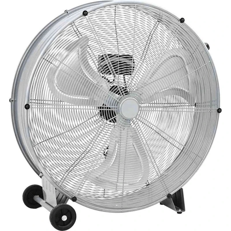 vidaXL Tromleventilator med hjul, 79 x 37 x 82 cm, Sølv, Aluminium