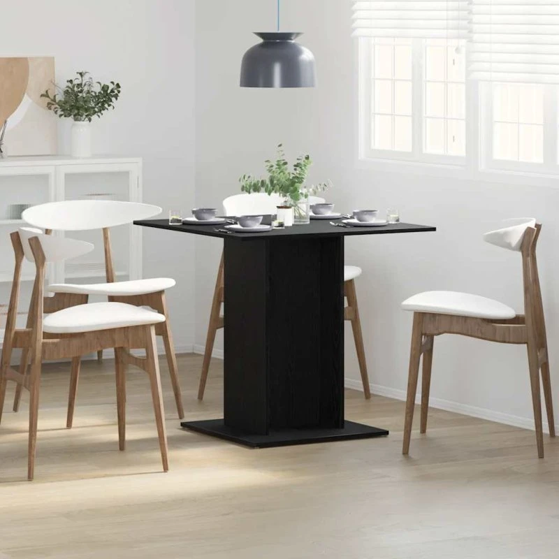 vidaXL Spisebord 80x80x75 cm Konstrueret Træ Sort