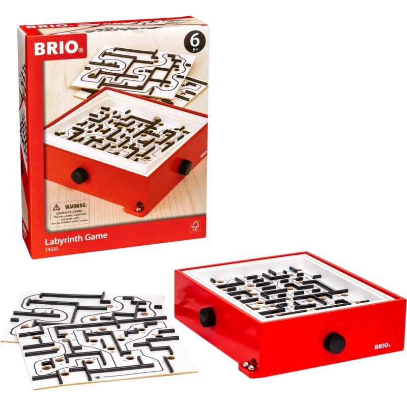 BRIO® 34020 Labyrintspil Rød, 2 plader