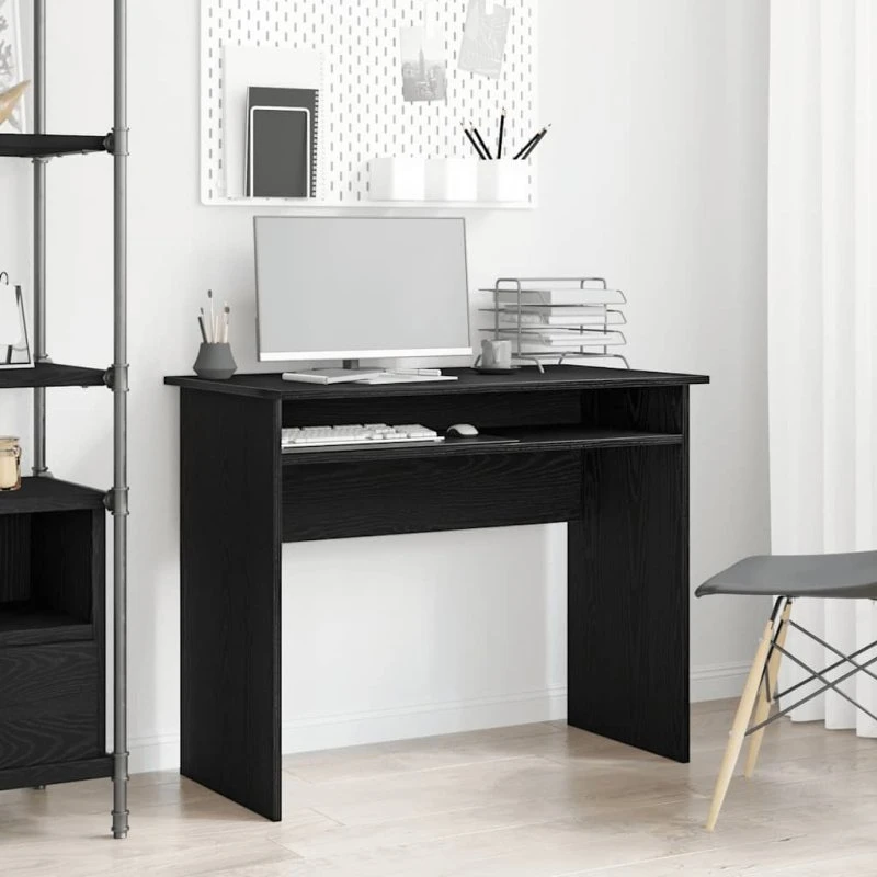 vidaXL Skrivebord 90x50x74 cm konstrueret træ sort