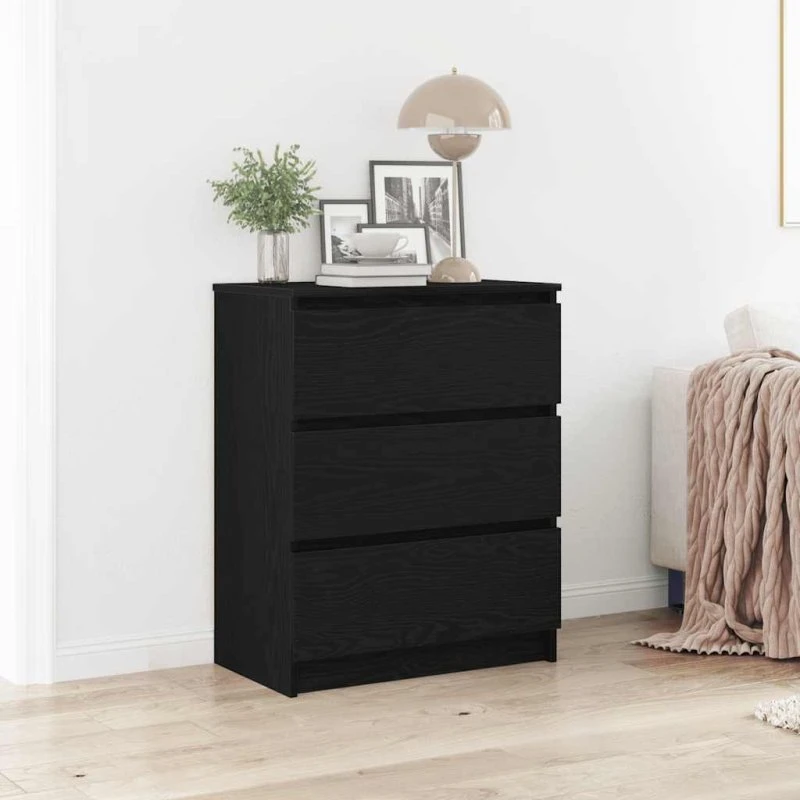 vidaXL Skænk 60x35x76 cm Konstrueret Træ Sort