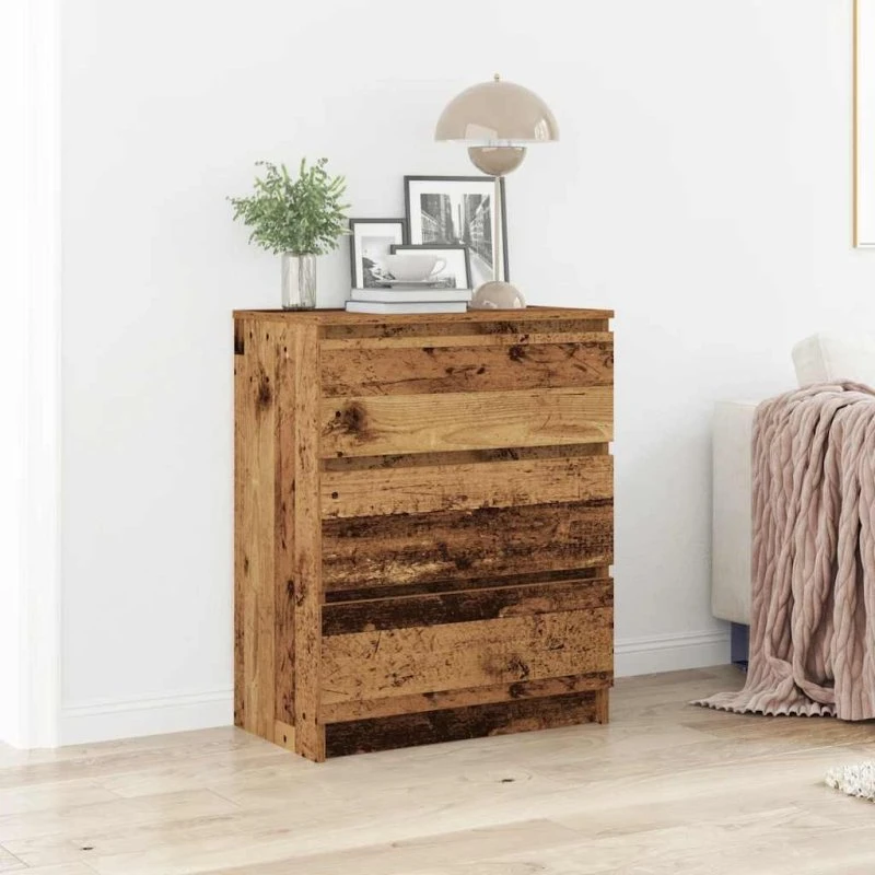 vidaXL Skænk 60x35x76 cm Konstrueret Træ Antikt Træ