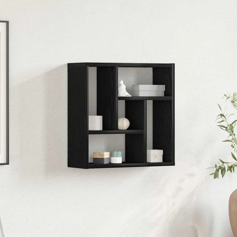 vidaXL Væghylde 45x16x45 cm Konstrueret Træ Sort