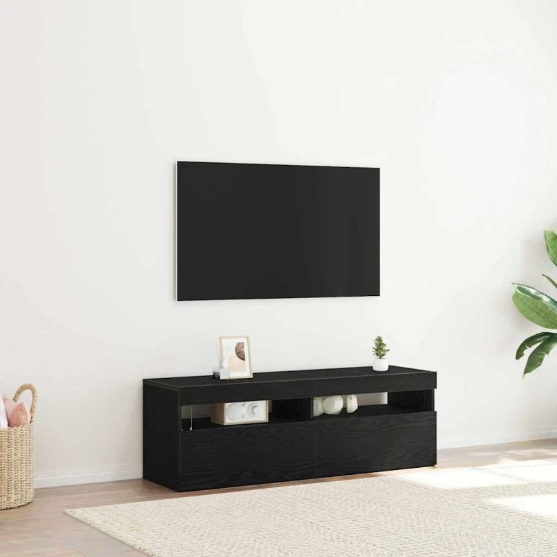 vidaXL TV-skab Sort 120 x 35 x 40 cm Konstrueret Træ