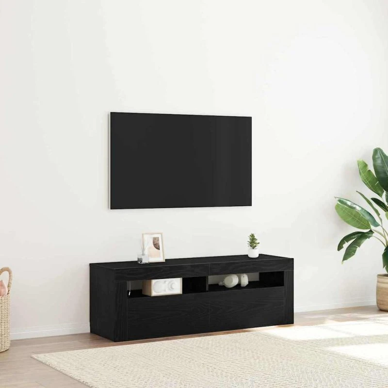 vidaXL TV-skab Sort 120 x 35 x 40 cm Konstrueret træ