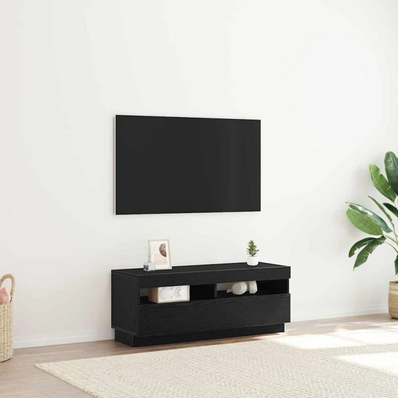 vidaXL TV-skab Sort 100 x 35 x 40 cm Konstrueret træ
