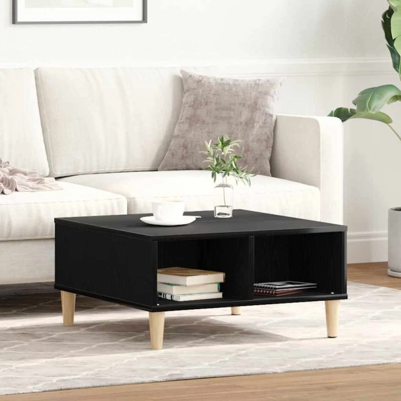vidaXL Sofabord Sort 60 x 60 x 30 cm Konstrueret Træ