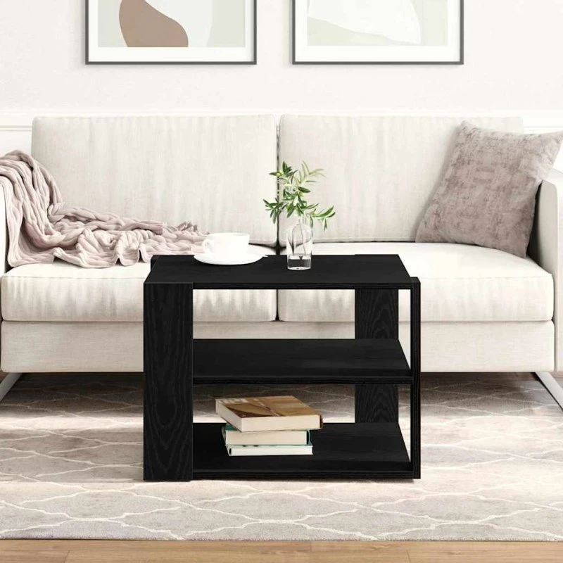 vidaXL Sofabord Sort Eg 59,5 x 59,5 x 40 cm Konstrueret Træ
