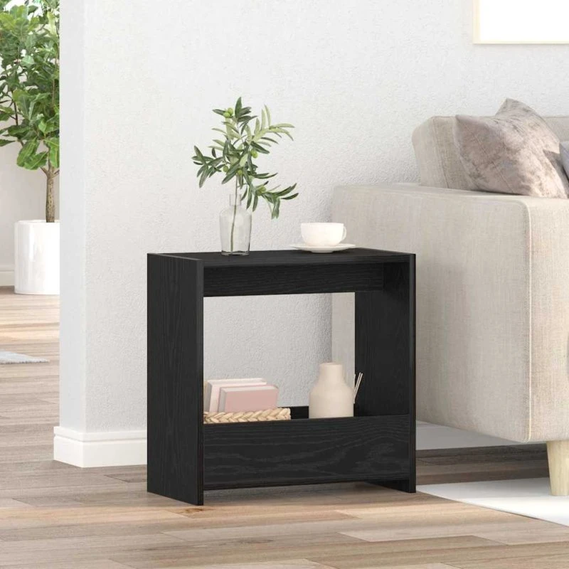 vidaXL Sidebord Sort 50 x 26 x 50 cm Konstrueret Træ