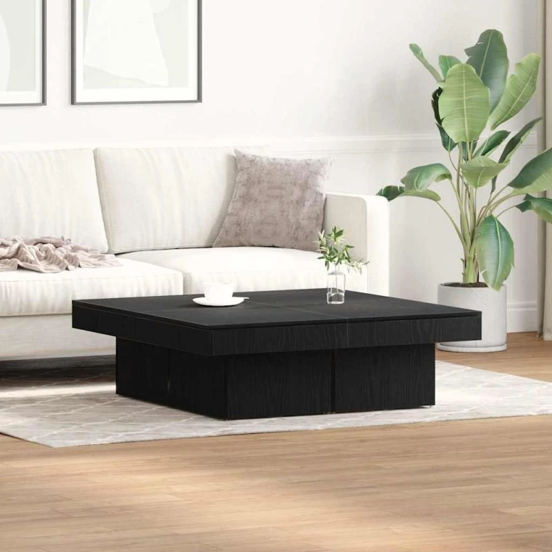 vidaXL Sofabord Sort Eg 90 x 90 x 28 cm Konstrueret Træ