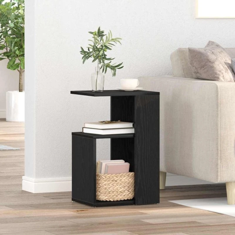 vidaXL Sidebord Sort Eg 36 x 30 x 56 cm Konstrueret Træ