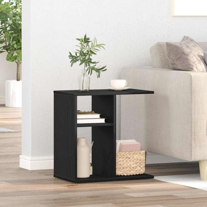 vidaXL Sidebord Sort Eg 50 x 30 x 50 cm Konstrueret Træ